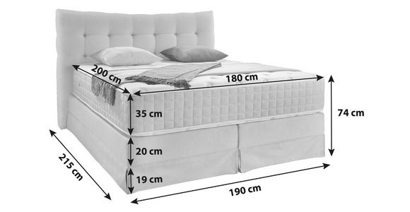 Boxspringbett mit Kontinental Matratze 180x200 Domino - Beige, KONVENTIONELL, Holz (180/200cm) - James Wood