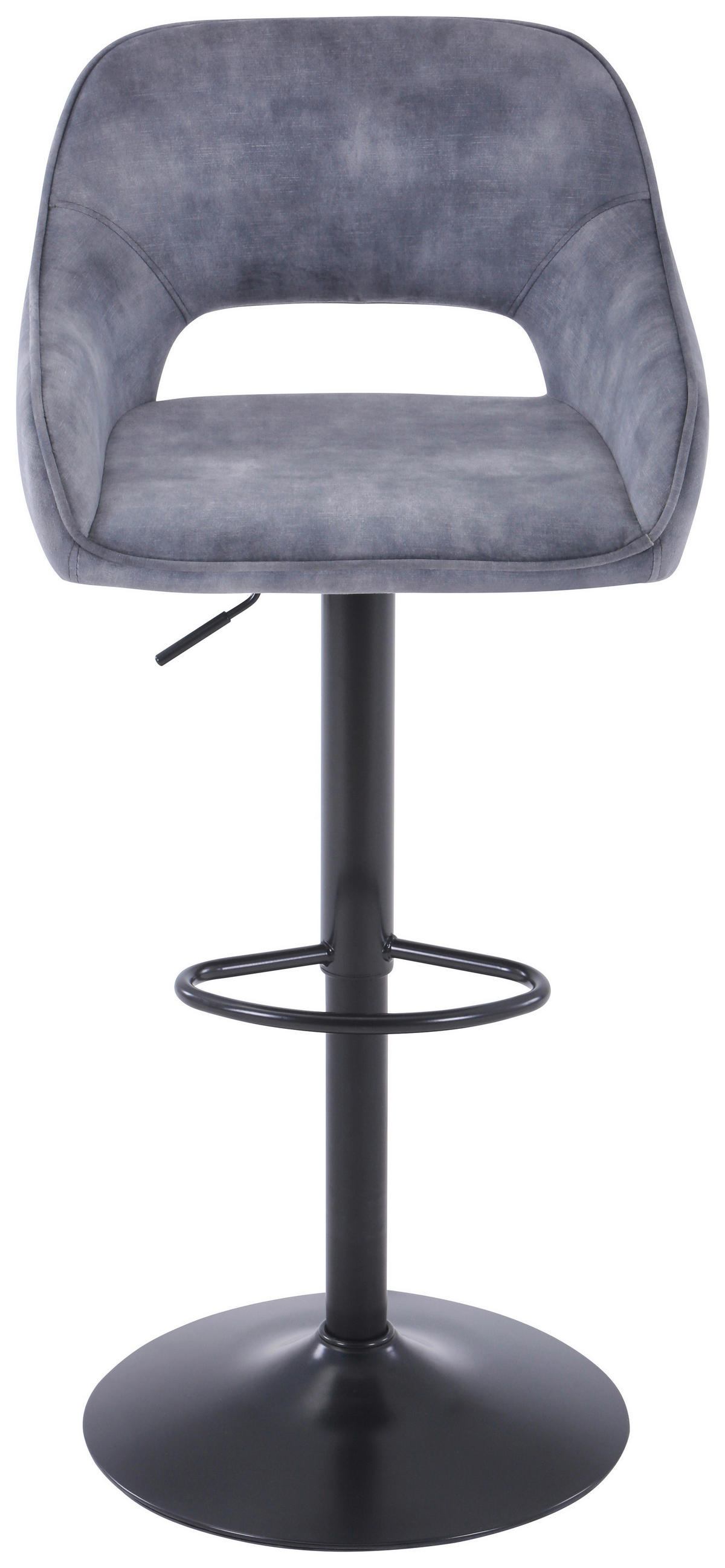 BARSKI STOL, siva, črna  - siva/črna, Design, kovina/tekstil (52/88,5-111/56cm) - Carryhome