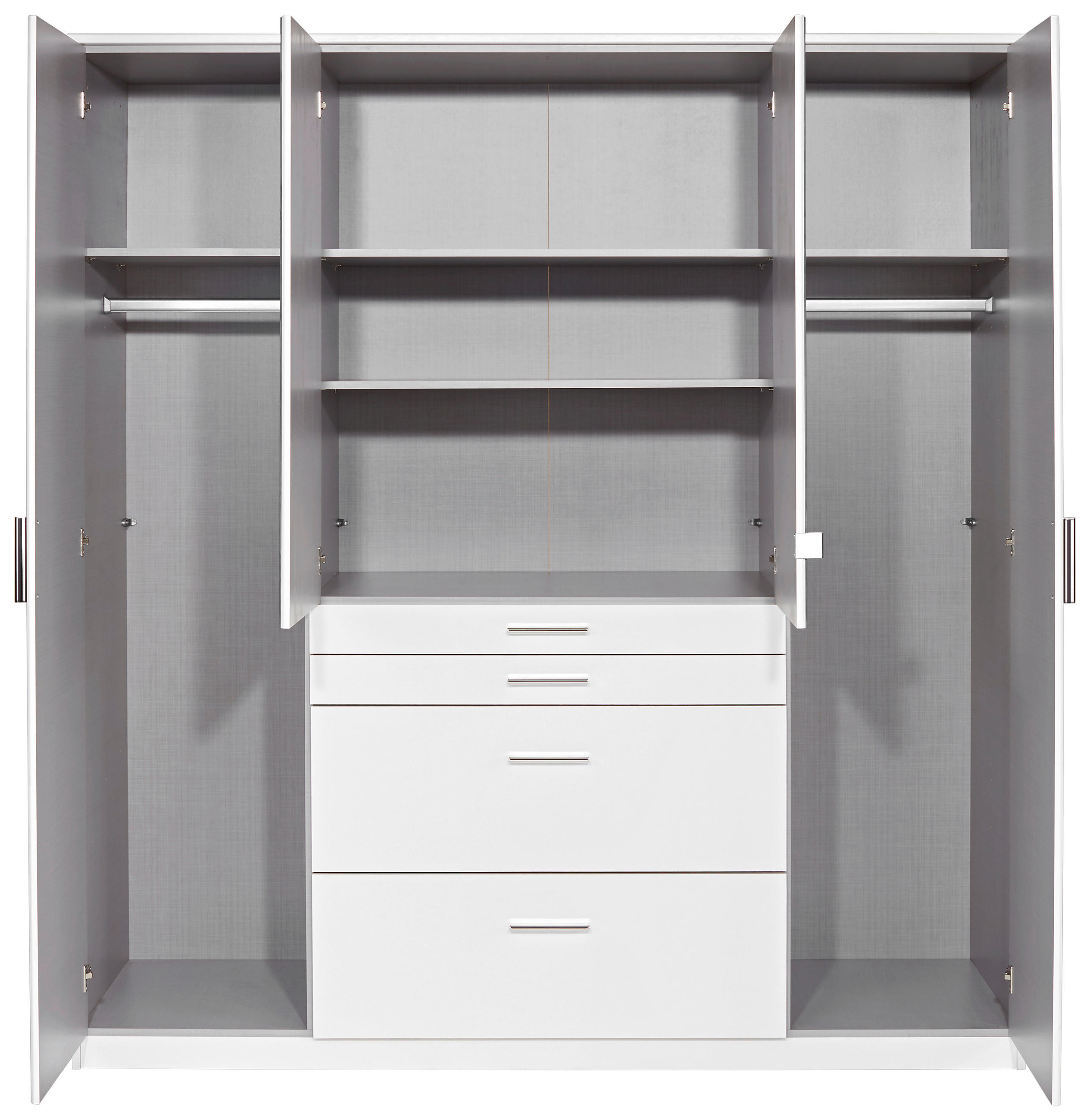 ARMOIRE in Weiss - couleur d'aluminium/blanc, Konventionell, matière synthétique/matériau de bois (180/198/58cm) - MID.YOU