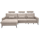 ECKSOFA in Mikrofaser Grau  - Schwarz/Grau, KONVENTIONELL, Textil/Metall (180/302cm) - Carryhome