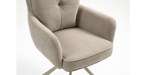 ARMLEHNSTUHL in Feincord - Taupe, Design, Textil/Metall (61/95/67cm) - Novel