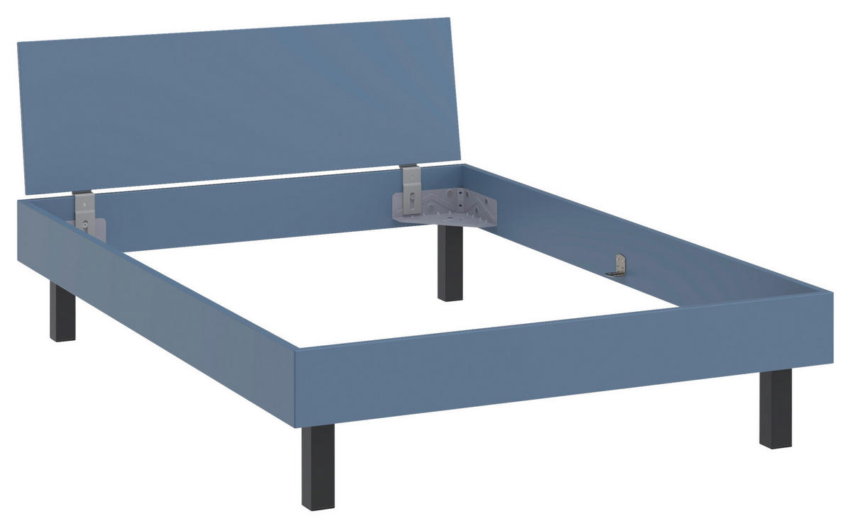 BETT 140/200 cm  in Blau  - Blau/Schwarz, Design, Metall (140/200cm) - Xora