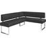 ECKBANK in Leder, Metall Chromfarben, Schwarz - Chromfarben/Schwarz, Design, Leder/Metall (206/165cm) - Novel ECKBANK in Leder, Metall Chromfarben, Schwarz - Chromfarben/Schwarz, Design, Leder/Metall (206/165cm) - Novel