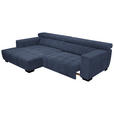 ECKSOFA in Webstoff Dunkelblau  182/279 cm  - Schwarz/Dunkelblau, KONVENTIONELL, Textil/Metall (182/279cm) - Hom`in