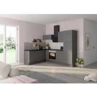 ECKKÜCHE 200/270 cm  in Grau  - Edelstahlfarben/Anthrazit, Basics, Holzwerkstoff/Metall (200/270cm) - Optifit