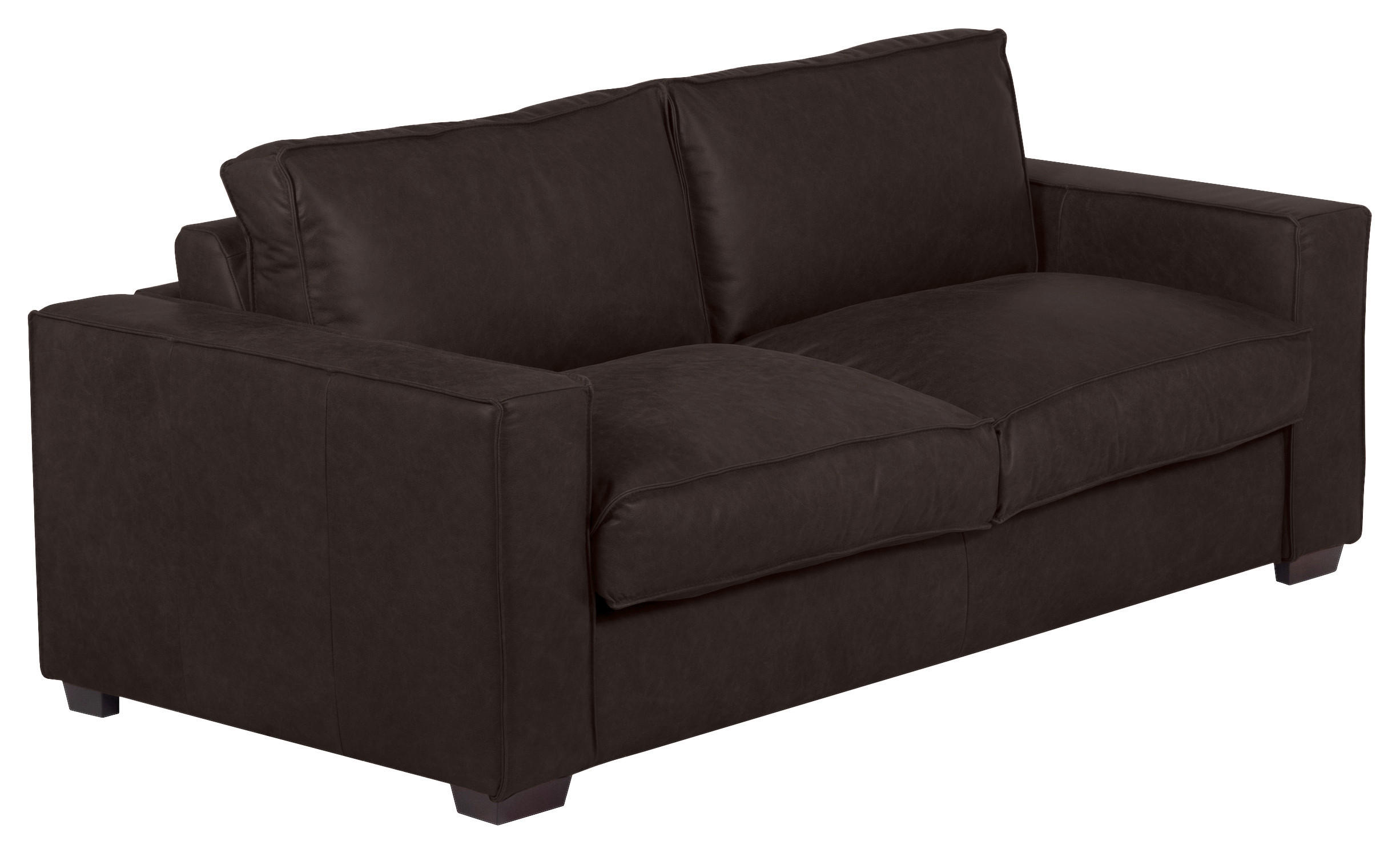 SCHLAFSOFA Dunkelbraun Echtleder  - Dunkelbraun, Design, Leder/Holz (203/85/99cm) - MID.YOU