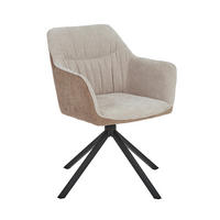 Scaun Cu Brațe din metal, textil, negru, bej, maro deschis - bej/negru, Modern, metal/textil (56/81/60,5cm) - MID.YOU