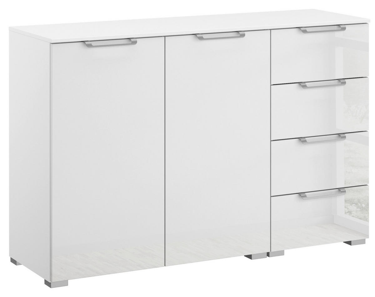 SIDEBOARD  in 120/81/42 cm  - Klar/Silberfarben, Design, Glas/Holzwerkstoff (120/81/42cm) - Novel