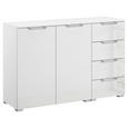 SIDEBOARD  120/81/42 cm 4 Schublade(n)  - Klar/Silberfarben, Design, Glas/Holzwerkstoff (120/81/42cm) - Novel