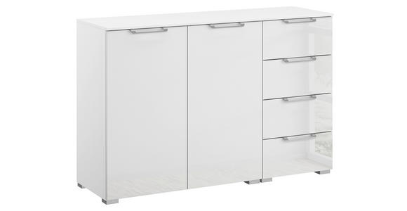 SIDEBOARD  120/81/42 cm 4 Schublade(n)  - Klar/Silberfarben, Design, Glas/Holzwerkstoff (120/81/42cm) - Novel