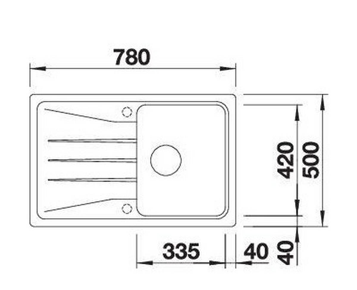 SPÜLE 519665  - Weiß, Basics, Stein (78/20,2/20cm) - Blanco