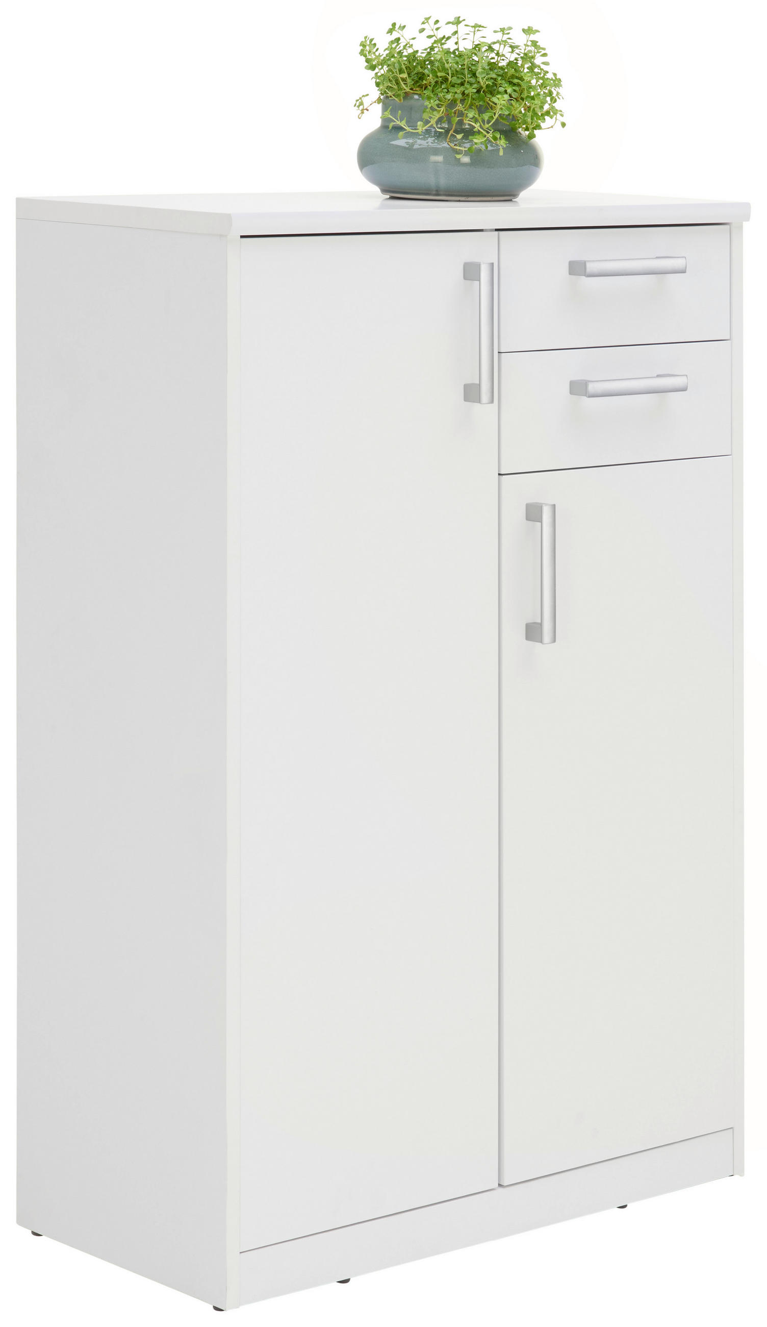 KOMMODE Weiß - Silberfarben/Schwarz, Basics, Holzwerkstoff/Kunststoff (72/110/36cm) - Xora