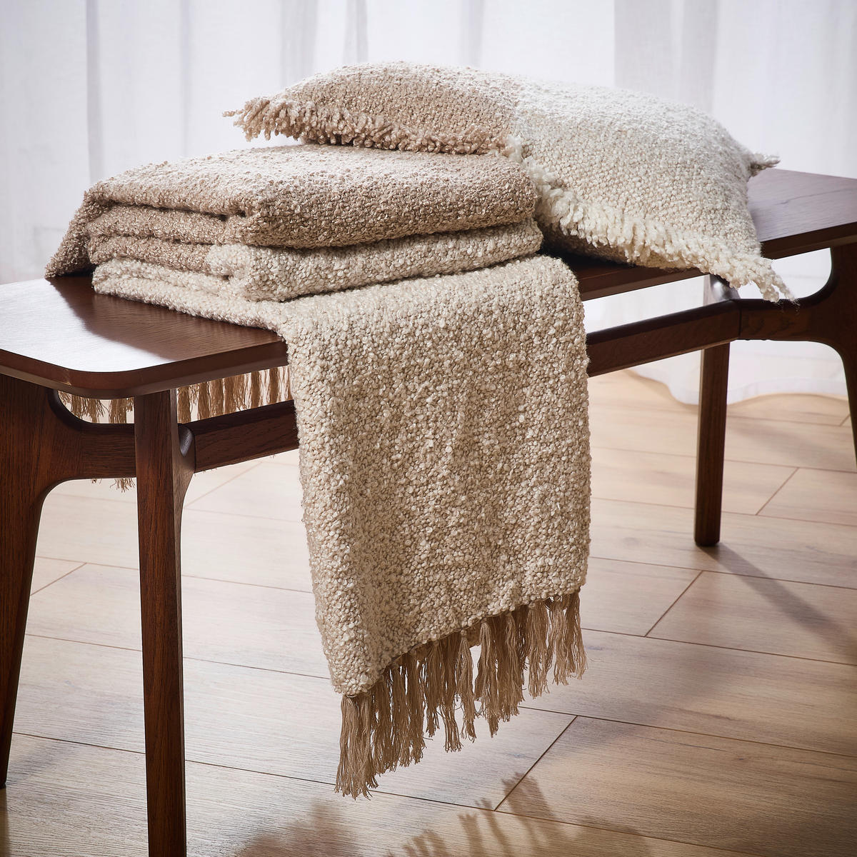 WOHNDECKE 130/170 cm  - Elfenbein/Beige, Textil (130/170cm) - Novel