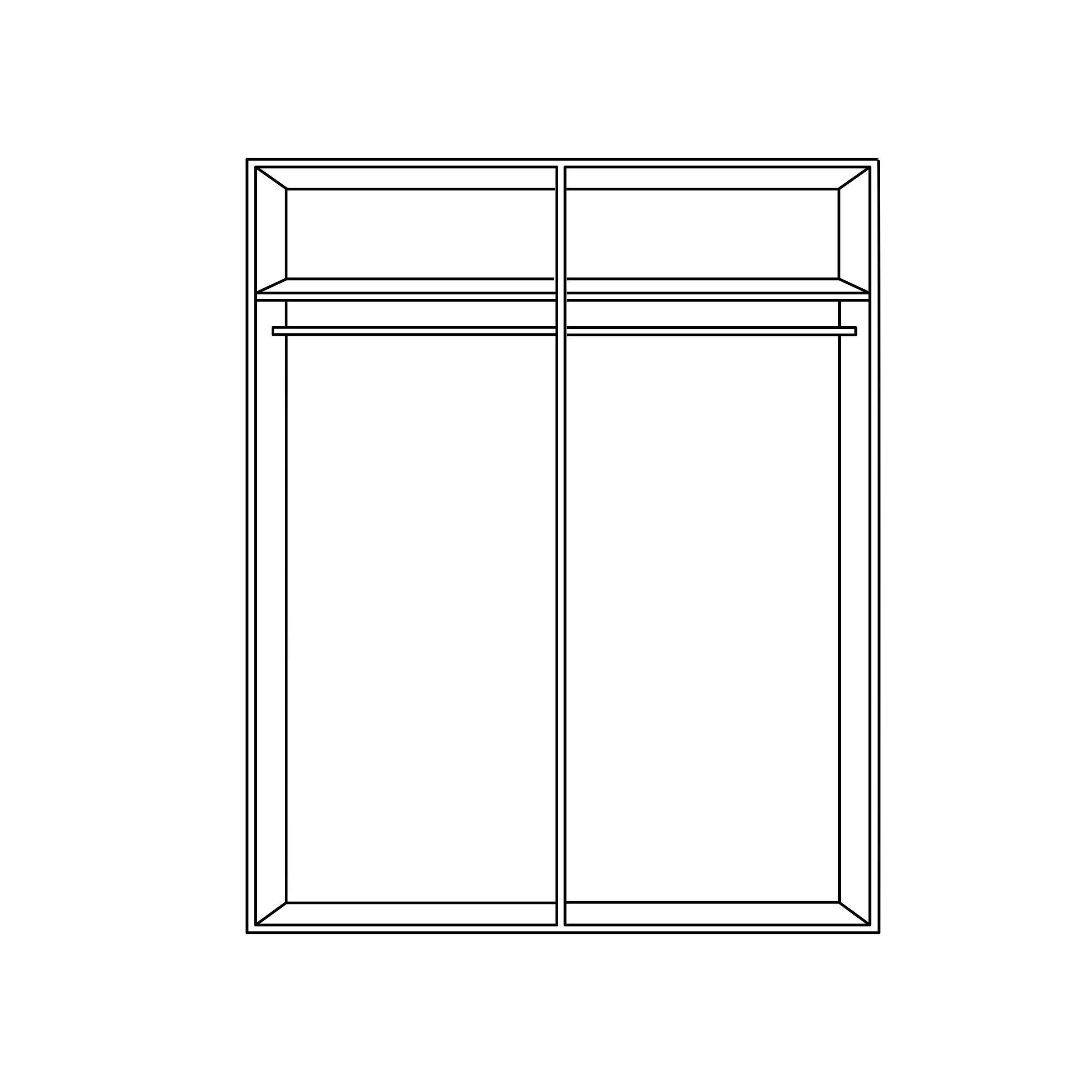 SCHWEBETÜRENSCHRANK 150/216/68 cm 2-türig - Dunkelgrau/Schwarz, KONVENTIONELL, Glas/Holzwerkstoff (150/216/68cm) - Hom`in