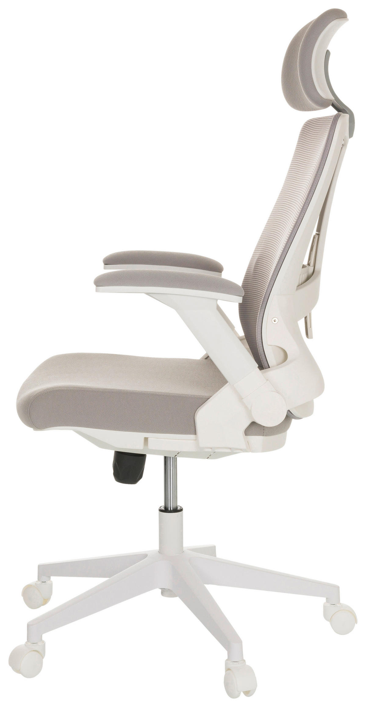 OTOČNÁ ŽIDLE, šedá - šedá/bílá, Basics, textil/plast (68/113-127/68cm) - MID.YOU