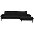 ECKSOFA in Echtleder Schwarz  310/180 cm  - Schwarz, Design, Leder/Metall (310/180cm) - Dieter Knoll