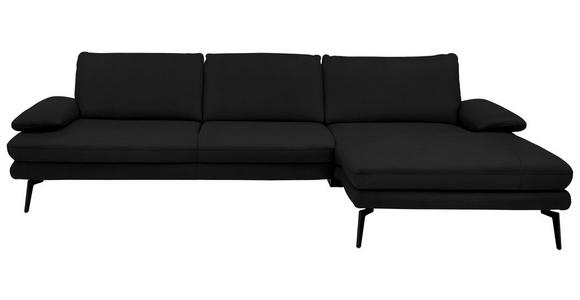 ECKSOFA in Echtleder Schwarz 310/180 cm - Schwarz, Design, Leder/Metall (310/180cm) - Dieter Knoll