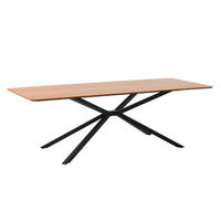 MATBORD i trämaterial 200/100/75 cm   - svart/ekfärgad, Modern, metall/trämaterial (200/100/75cm) - Livetastic