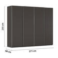 SCHWEBETÜRENSCHRANK 271/235/68 cm 4-türig Graphitfarben  - Chromfarben/Graphitfarben, Design, Holzwerkstoff/Metall (271/235/68cm) - Novel