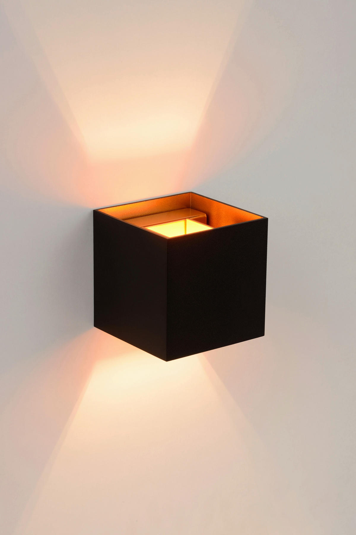 LED-WANDLEUCHTE 9.7/9.7/9.7 cm   - Messingfarben/Schwarz, Design, Metall (9.7/9.7/9.7cm) - Lucide