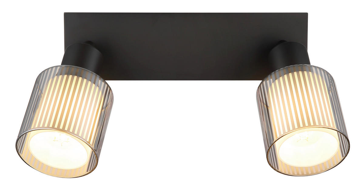 STRAHLER 28/8/18,6 cm   - Schwarzchrom/Weiß, Basics, Glas/Metall (28/8/18,6cm) - Globo