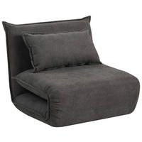 SCHLAFSESSEL Webstoff Dunkelgrau    - Dunkelgrau, Design, Textil/Metall (83/70/85cm) - Livetastic