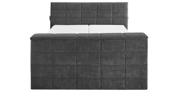BOXSPRINGBETT 180/200 cm,  in Anthrazit, Matratze, Topper, motorische Verstellbarkeit, Fernbedienung, unterschiedliche Matratzenhärtegrade je Bettseite, Wendematratze mit unterschiedlichen Härtegraden, H2 + H3 = mittel + fest  - Anthrazit, KONVENTIONELL, 