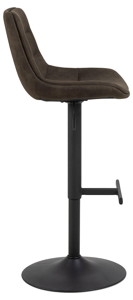 TABURET DE BAR in metal, textil gri  - negru/gri, Design, metal/textil (47/95/52,5cm)