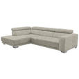 ECKSOFA in Chenille Beige 207/301 cm - Chromfarben/Beige, Design, Textil (207/301cm) - Xora