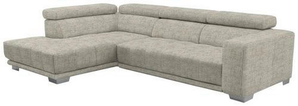 ECKSOFA in Chenille Beige  - Chromfarben/Beige, Design, Textil (207/301cm) - Xora