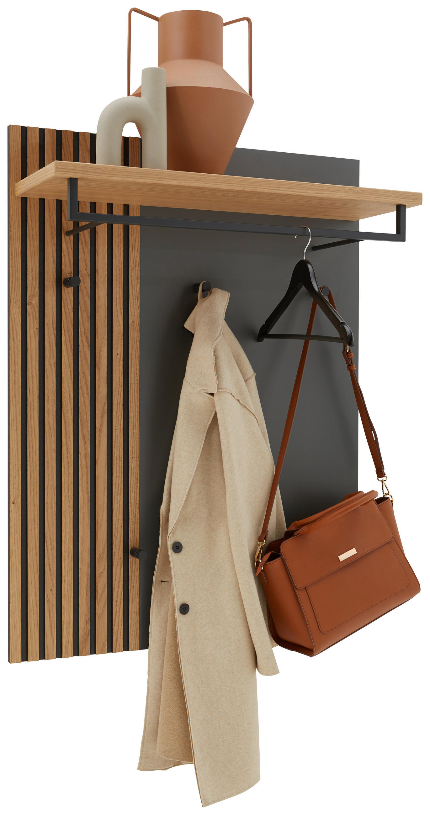 GARDEROBENPANEEL in 81/106/27 cm - Eichefarben/Grau, Design, Holz/Holzwerkstoff (81/106/27cm) - Dieter Knoll