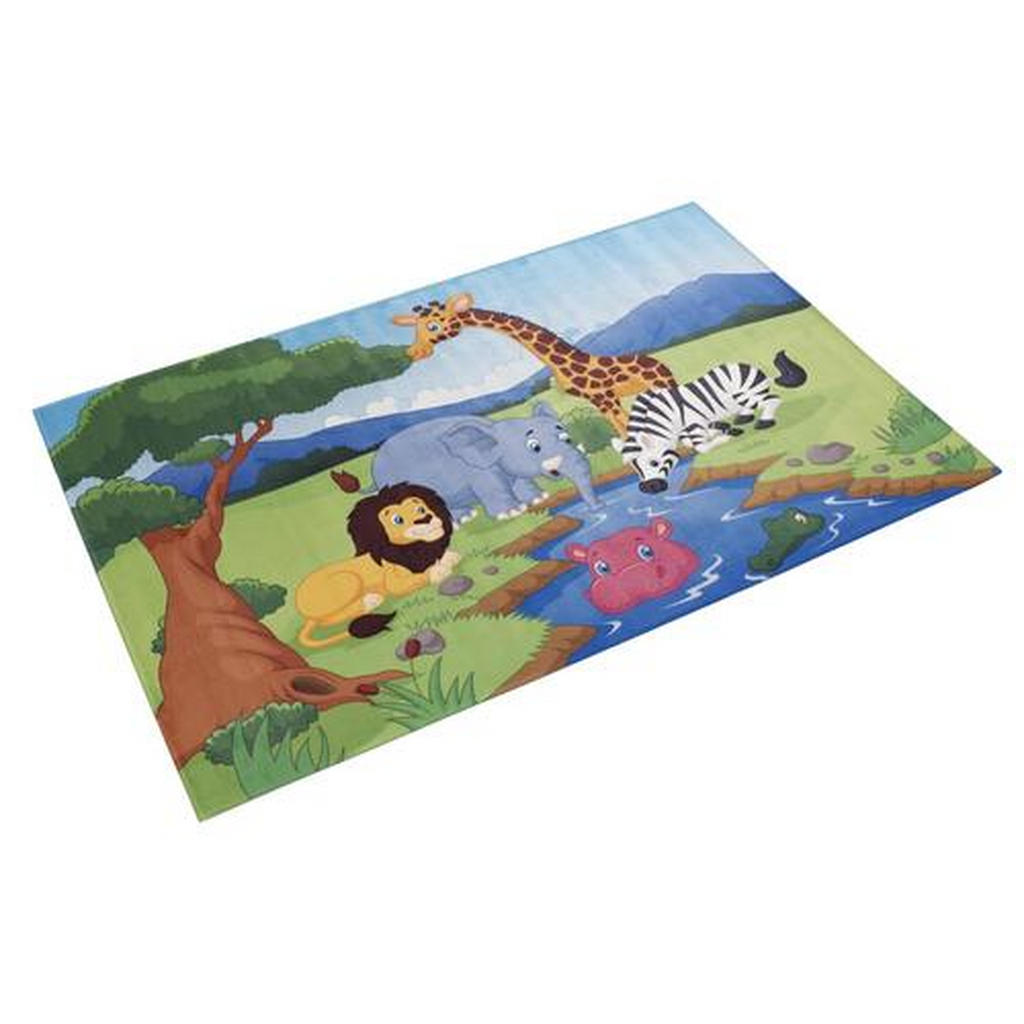 Thumbnail - Ben'n'jen Kinderteppich Lovely Kids, Blau, Grün, Hellblau, Dunkelblau, Textil, rechteckig, 100x160 cm, Oeko-Tex® Standar...