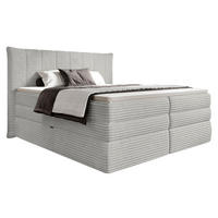 BOXSPRINGBETT 180/200 cm  in Hellgrau  - Hellgrau/Schwarz, Design, Kunststoff/Textil (180/200cm) - Esposa