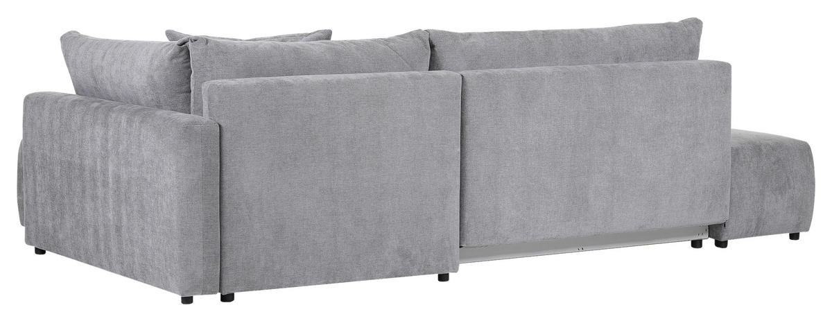 ECKSOFA in Flachgewebe Grau  - Schwarz/Grau, Konventionell, Kunststoff/Textil (295/200cm) - Carryhome