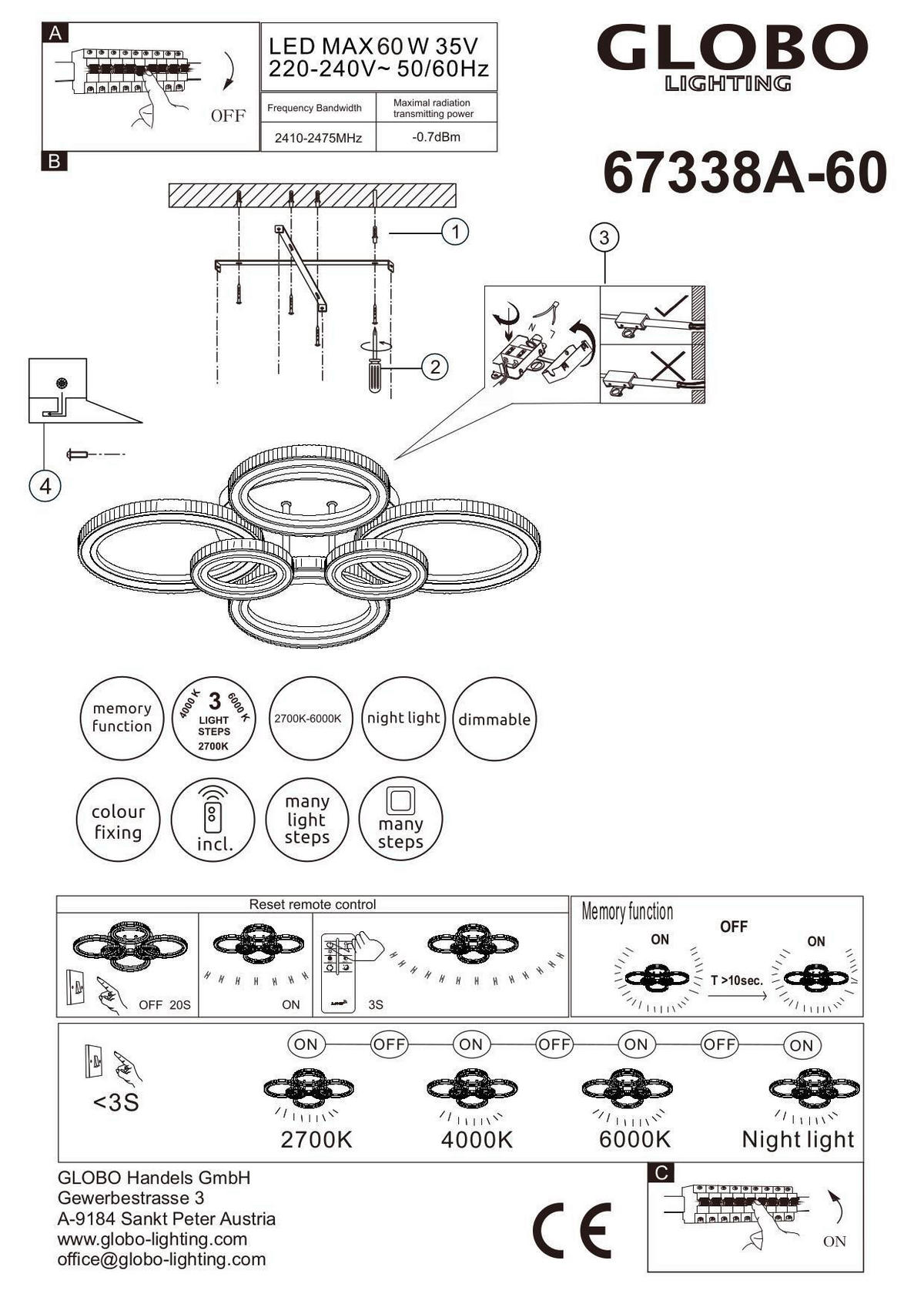 LED-DECKENLEUCHTE    78/56/12 cm  - Klar/Weiss, Design, Kunststoff/Metall (78/56/12cm) - Globo