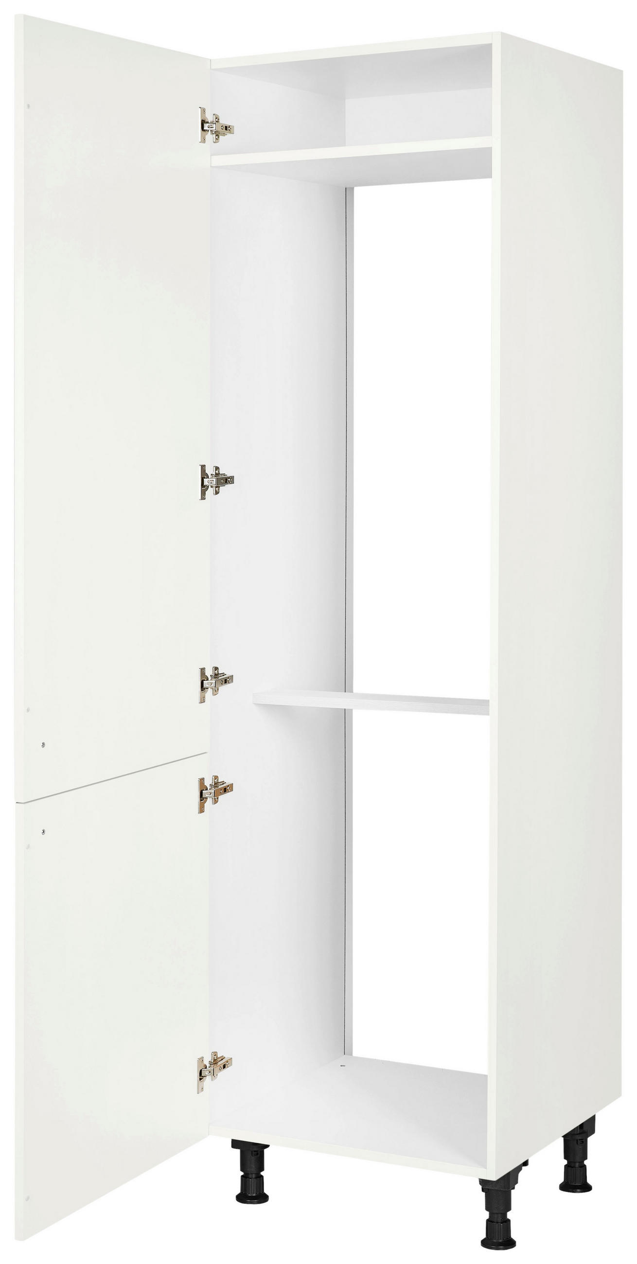 GERÄTEUMBAUSCHRANK 60/216,6/58 cm in Weiß - Edelstahlfarben/Weiß, MODERN, Holzwerkstoff/Metall (60/216,6/58cm) - Nobilia