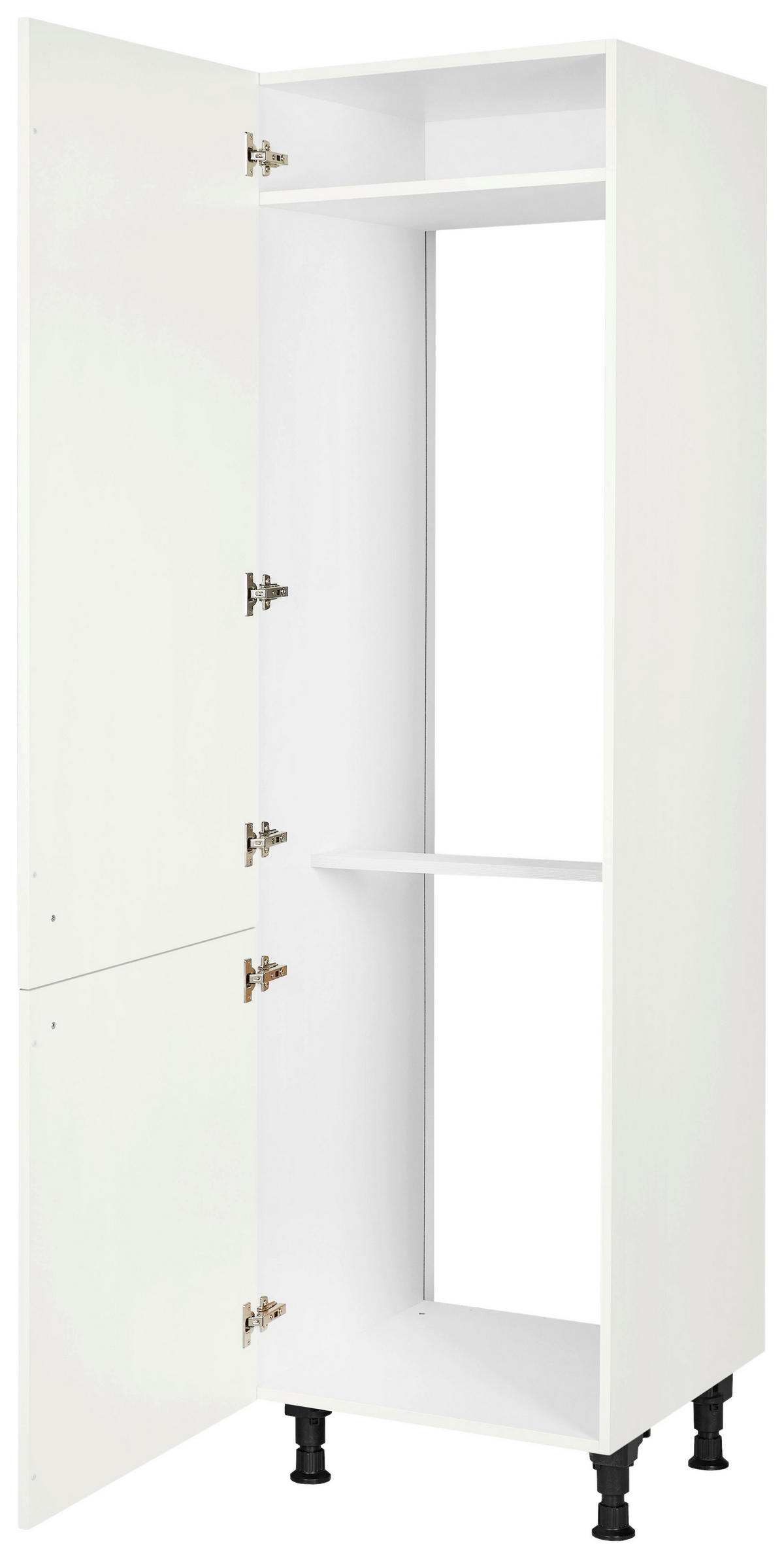 GERÄTEUMBAUSCHRANK 60/216,6/58 cm  in Weiß  - Edelstahlfarben/Weiß, MODERN, Holzwerkstoff/Metall (60/216,6/58cm) - Nobilia