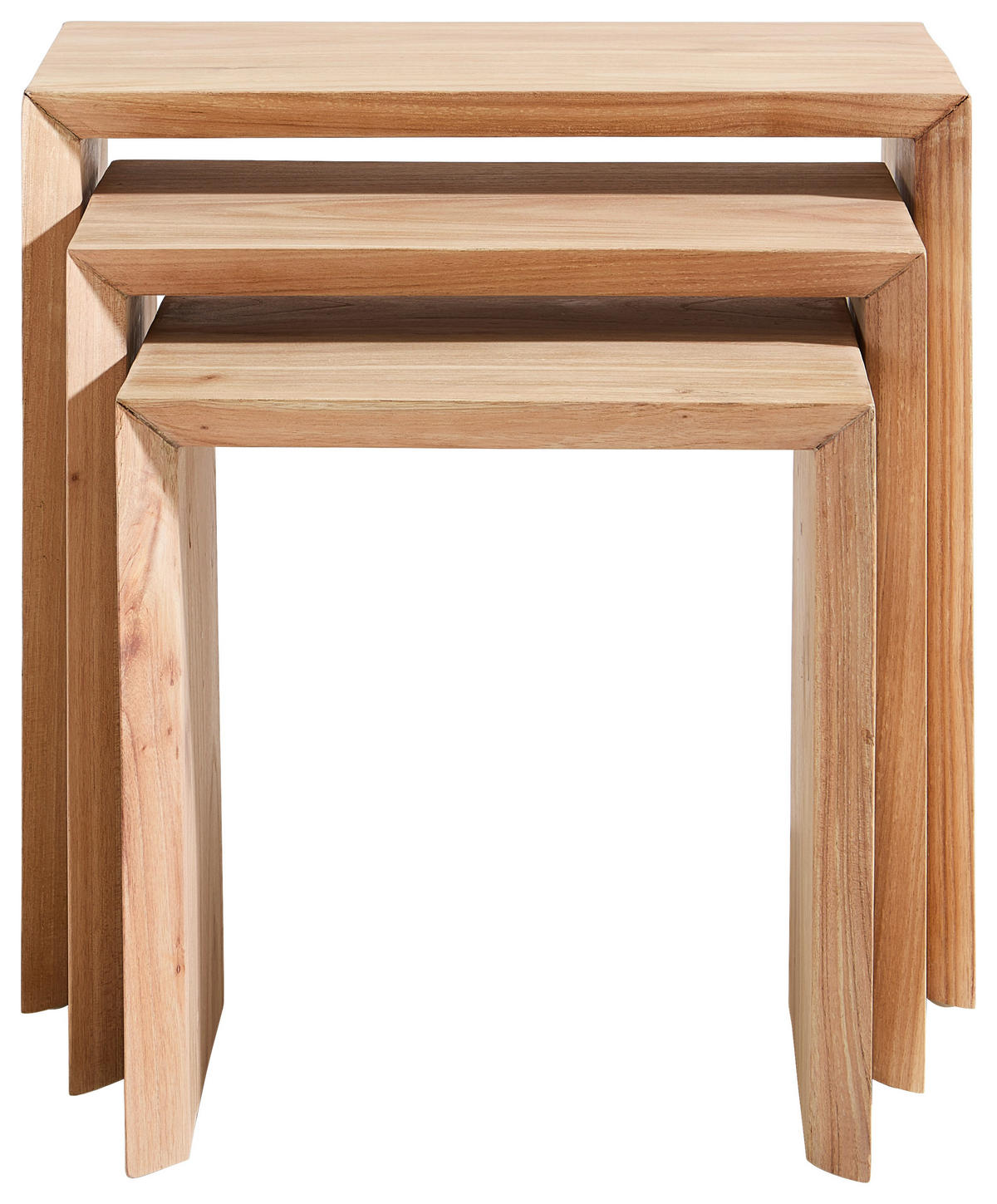 SATZTISCH Mindiholz vollmassiv quadratisch  - Naturfarben, Design, Holz (50/43/36/46/40/35/29/29/29cm) - Livetastic