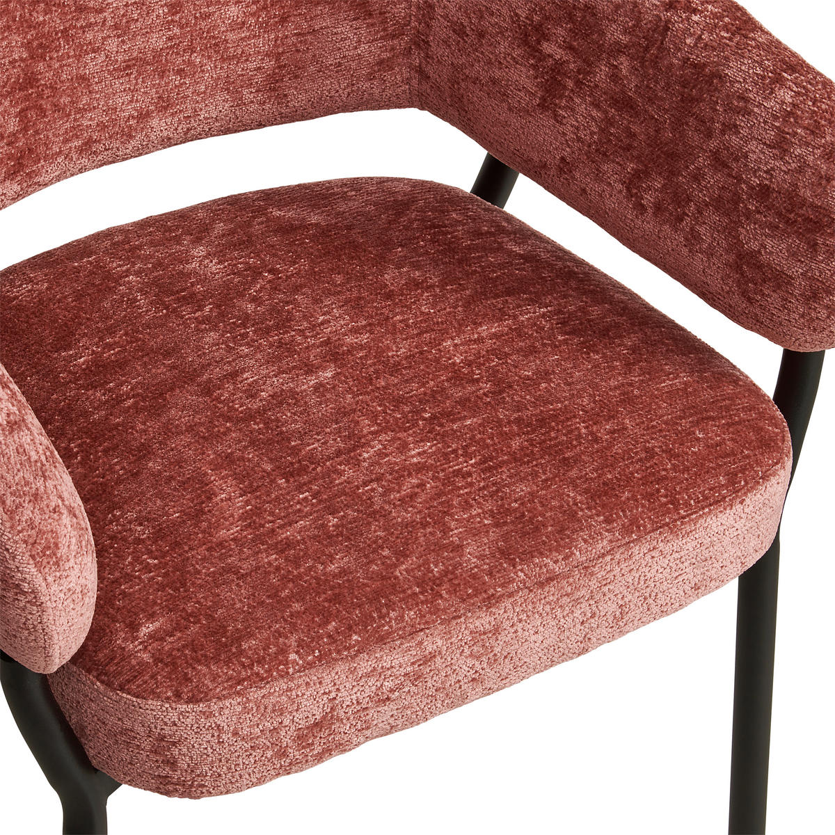 ARMLEHNSTUHL  in Eisen Mikrofaser  - Pink/Schwarz, KONVENTIONELL, Holz/Textil (60/80/62cm) - MID.YOU