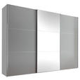 SCHWEBETÜRENSCHRANK  in Grau  - Alufarben/Grau, Holzwerkstoff/Metall (280/222/68cm) - Moderano