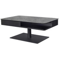 KLUB STOLIĆ siva, crna  metal, staklo, keramika, drvni materijal  - siva/crna, Basics, staklo/drvni materijal (110/65/42-57cm) - Dieter Knoll