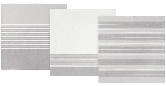 GESCHIRRTUCH-SET 3-teilig Grau, Weiß - Weiß/Grau, Design, Textil (50/50cm) - Esposa