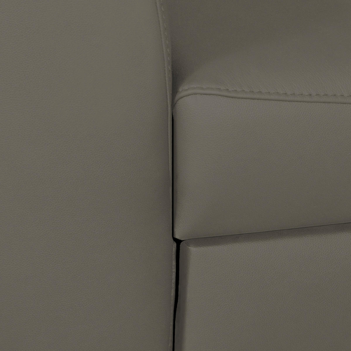 ECKSOFA in Lederlook Echtleder Sahara  - Chromfarben/Sahara, Design, Leder/Textil (241/168cm) - Livetastic