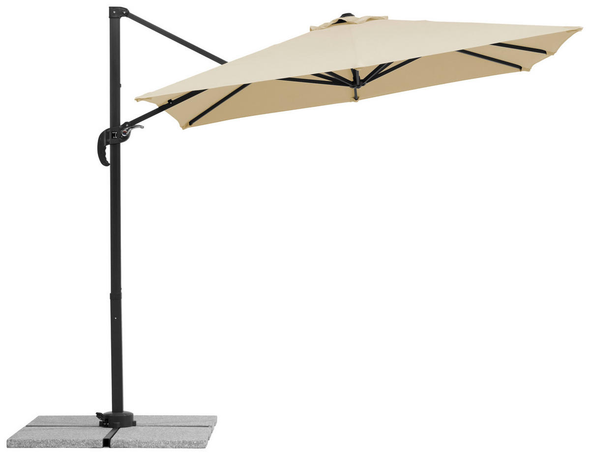 BOČNÍ SLUNEČNÍK 300/239/230 cm - přírodní barvy/antracitová, Basics, kov/textil (300/239/230cm)