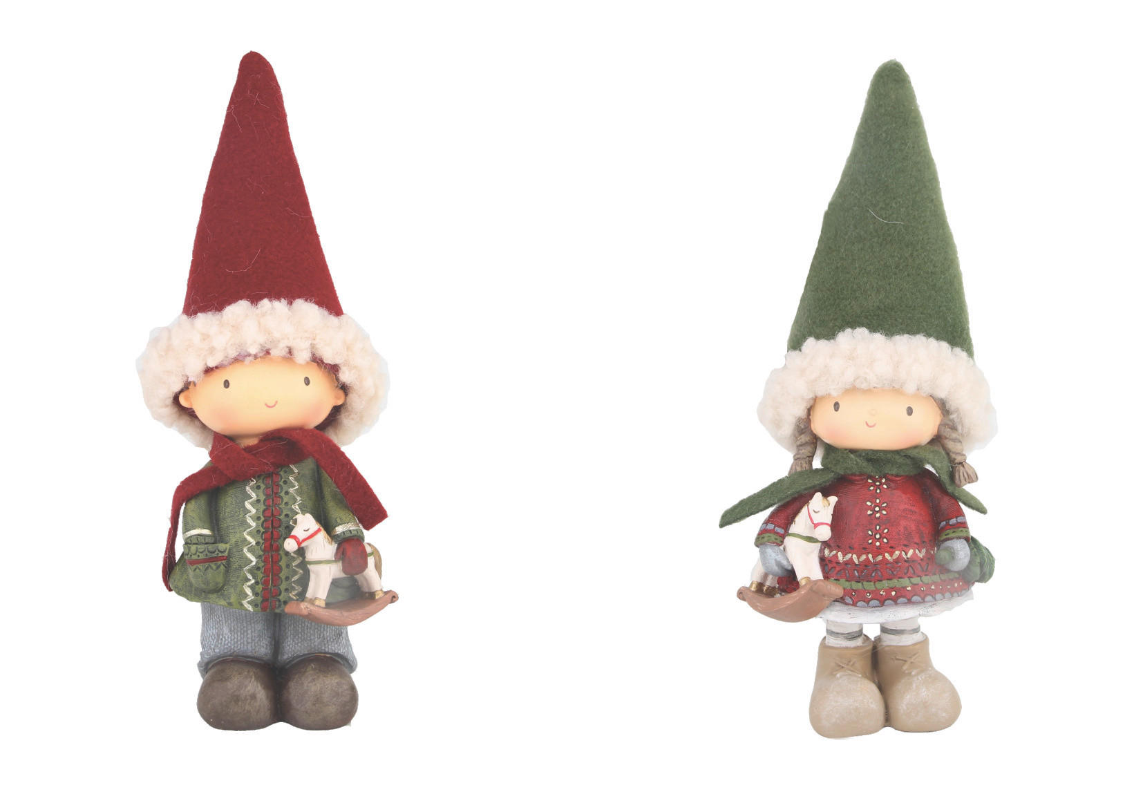 BOŽIČNA FIGURICA - rdeča/krem barve, Trendi, kovina/umetna masa (1/1cm) - X-Mas