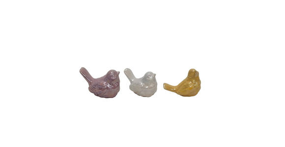 DEKOVOGEL - Lila/Creme, KONVENTIONELL, Keramik (8,5/5,2cm) - Ambia Home