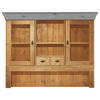 BUFFETAUFSATZ - Laugenfarbig/Grau, ROMANTIK / LANDHAUS, Glas/Holz (143/112/32cm) - Boxxx