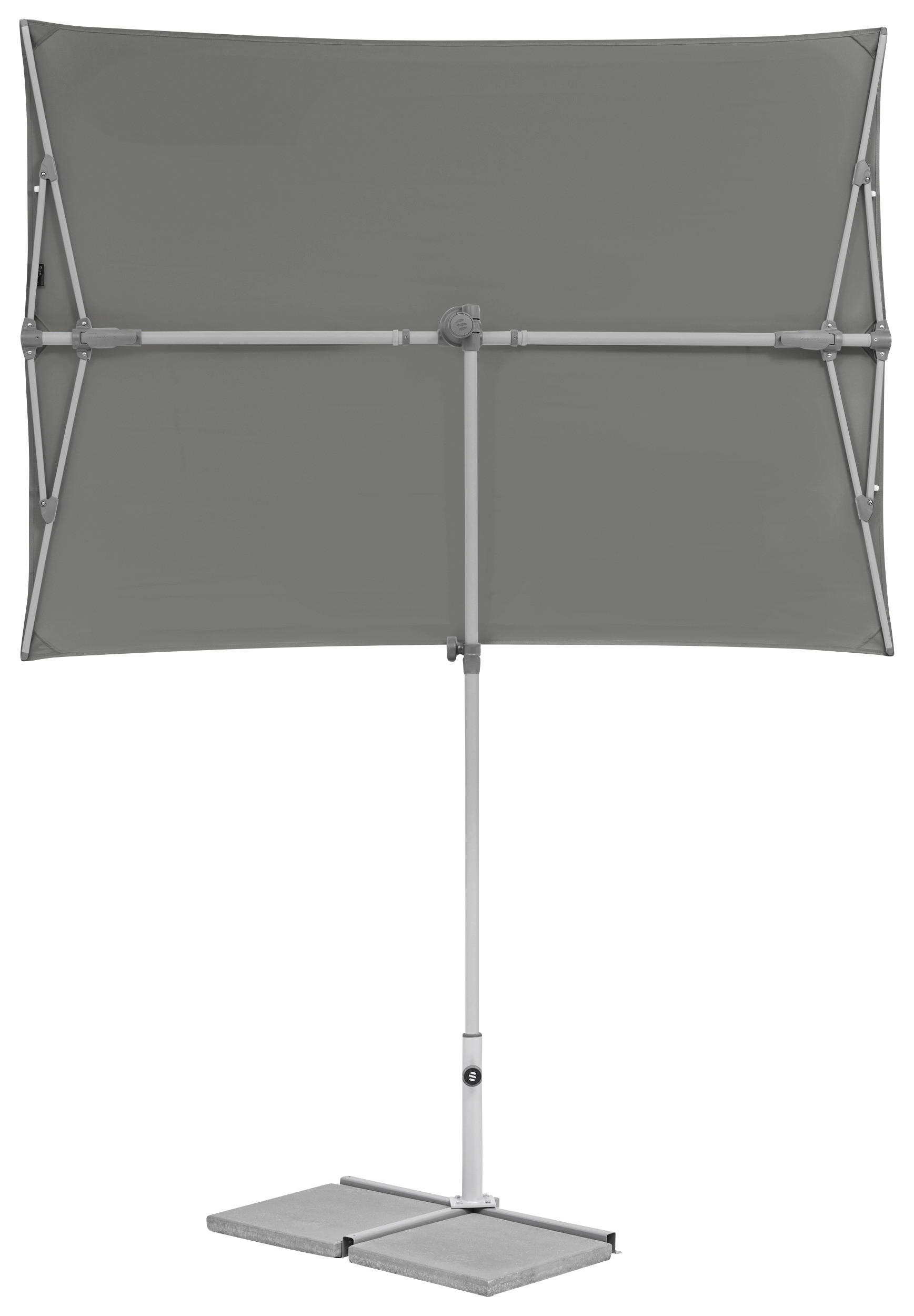 SONNENSCHIRM  - Platinfarben/Grau, KONVENTIONELL, Metall (195/140cm) - Suncomfort by Glatz