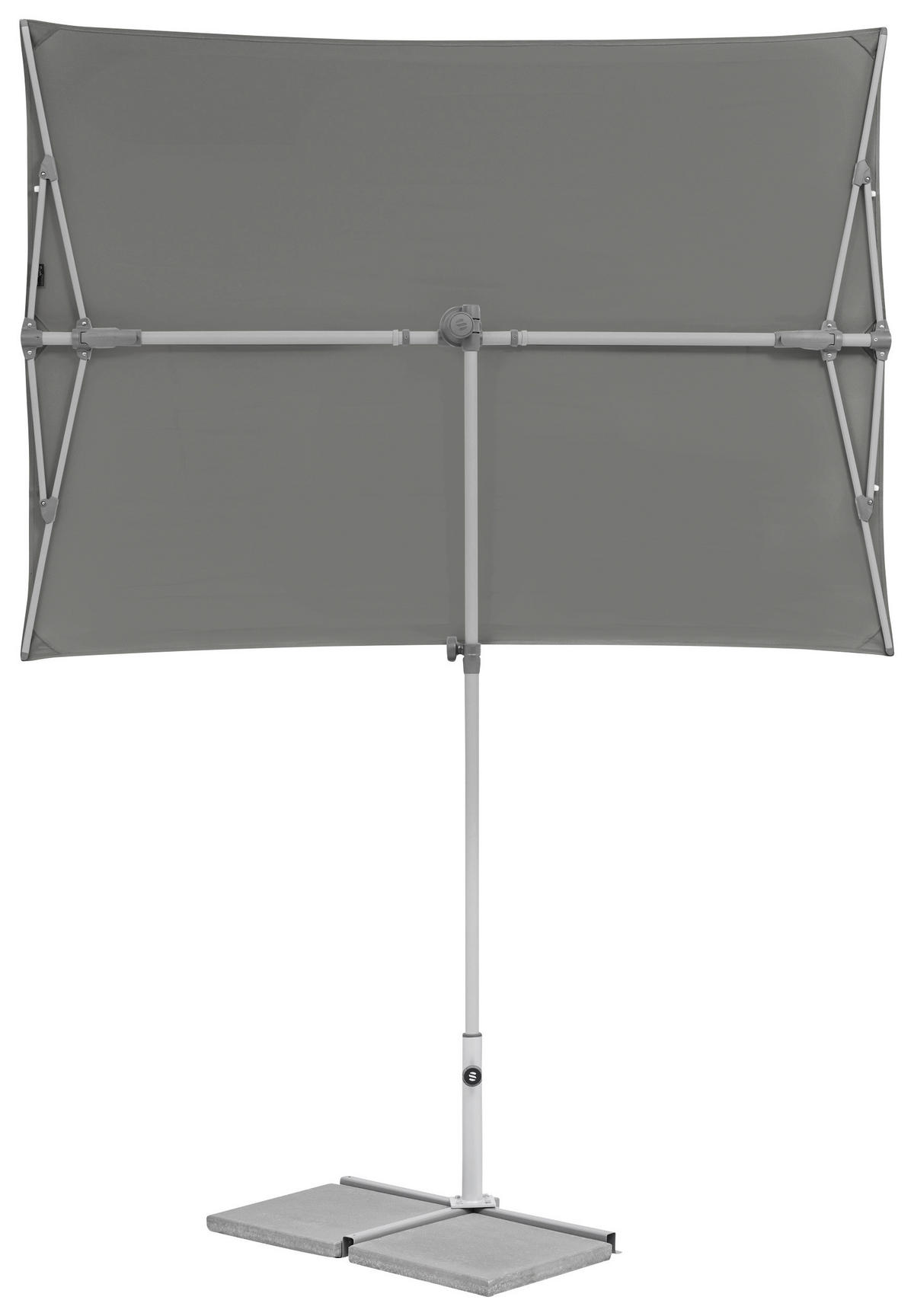 SONNENSCHIRM  195/140 cm  - Platinfarben/Grau, KONVENTIONELL, Metall (195/140cm) - Suncomfort by Glatz