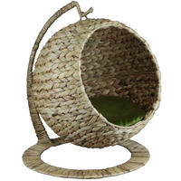 HAUSTIERSESSEL Wasserhyazinthe - Naturfarben/Olivgrün, KONVENTIONELL, Naturmaterialien (40/43/47cm)